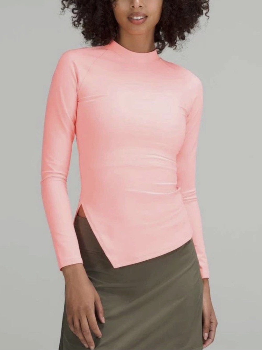 Lululemon Nulux Asymmetrical Tennis Long Sleeve Shirt SPF sunset size 6